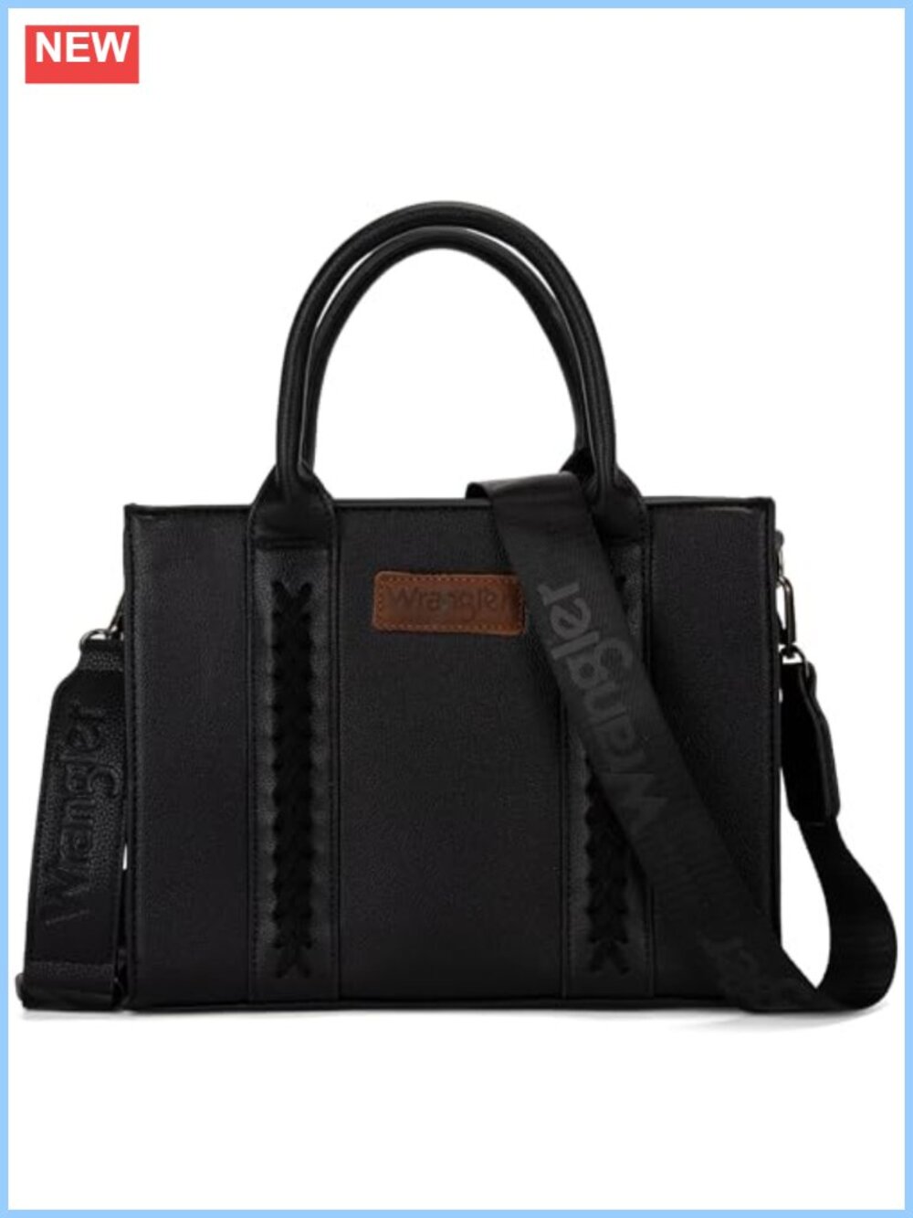 Wrangler Whipstitch Satchel Tote Bag with Detachable Strap